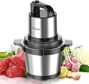 Kitchen Mini Food Chopper,Meat Grinder 2 Speed,4 Bi-Level Blades,800W Food Processor,Stainless Steel Blender Bowl,2L/3L/4L Food Capacity Silver,for Fruits,Meat and Baby Food,4L