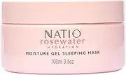 Natio Australia Rosewater Hydration Moisture Gel Sleeping Mask 100g - Plumping Overnight Face Mask with Roswater, Hyaluronate & Calendula - Face Moisturiser for All Skin Types - Made in Australia