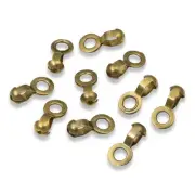 10 Antique Brass #6 Ball Chain Fan Pull Loop Connectors - "A" Couplings