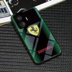 FERRARI 【熱銷】跑車法拉利圖案玻璃手機殼適用於 REDMI K30 K40 K50 K60PRO NOTE 9