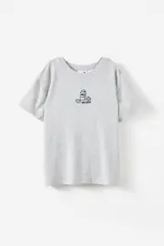 [Cotton On Kids] Cotton On Kids - Clarke Short Sleeve Pyjama Top - Light grey marle/milk & cookies 12 LIGHT GREY MARLE/MILK & COOKIES