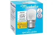 Mirabella Pilot Bayonet Cap 15w Clear Light Globe 2 Pack