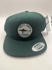 Salty Crew Bruce 6 Panel Hat Cap Brand New Green Wool Blend SnapBack Fishing