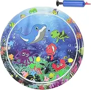Hkuoeue Inflatable Pet Bed,Colorful Kid Play Mat with Inflator | Inflatable Pet Supplies, Funny Interactive Pad for Courtyard, Backyard, Lawn