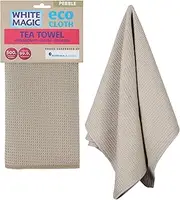 White Magic Tea Towel Single Pack, Pebble – Recycled Plastic Ultra Absorbent Microfibre, 70x50cm, Lint-Free, Quick-Drying, Durable & Stylish Kitchen Towel, Multi-Purpose Use, Easy Care