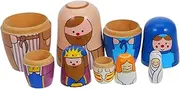 Boys and Girls Toy Wooden Russian Nesting Dolls Set for Birthday Decorative Stacking Dolls
