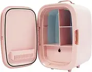 11.5x10x17in Mini Beauty Fridge for Comestic Storage, 12L Skincare Fridge with Car Power Cords, Portable Cooler and Warmer Personal Refrigerator for Makeup, Food, Fruit and Drinks (Pink)