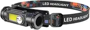 Head Flashlight, Headlamp Rechargeable, Magnet Work Light LED Headlight for Night Patrolling Backpacking Bike Exploration Running Camping Mountaineering Fishing