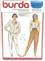 Rare Burda Pattern #5357 - Ladies Top, Pants & Jacket - (Sizes 10-18)
