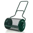 Compost Peat Moss Spreader Mesh Roller Metel Garden Lawn U-Shaped Handle