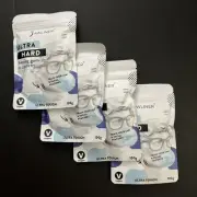 Lot of 4 JAWLINER Ultra Hard Chewing Gum Blueberry ICE VEGAN 100g Train Your Jaw