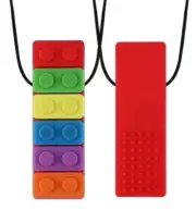 Brand New Sensory Chew Teether Necklace Chewellery Rainbow Red