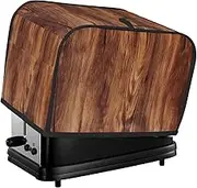 Brown Wood Grain Toaster Cover 2 Slice Bread Machine Covers Waterproof Universal Size Kitchen Small Appliance Cover with Hang Loop, Dust and Fingerprint Protection