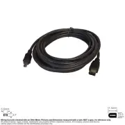 Cable Firewire IEEE 1394 400Mbps 4-Pin Male 6-Pin Male Black 15FT #150706