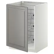 METOD base cabinet with wire baskets, white/Bodbyn grey, 60x60x80 cm