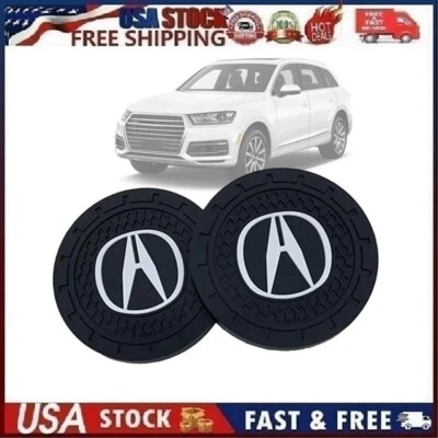 2 pk Cup Mat Car Drink Holder Insert Silicone Coaster Set for Ac_ura Style 2