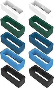 [WRISTARMOR] 10Pcs watchband rubber buckle keeper holder loop watch strap silicone fastener rings fixed ring