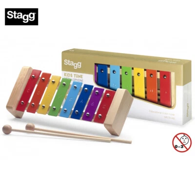 Stagg META-K8 RB Metallophone with 8 Color-Coded Keys with Mallets