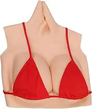 FSYH Silicone Breast Plates False Breasts Fake Boobs with Silicone Filling for Crossdressers Transgender Drag-Queen Breasts Form,Ivory,F`Cup