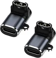 Watch Charging Adapter, tunghey Type C Charger Adapter Compatible with Fenix 6 6S 6X Pro, Fenix 5 5S 5X, Forerunner 745 935 945 45 45S 245, Approach S60 X10 2pack (270 Degree Angled)