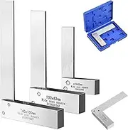 Atarvana Machinist Square Set 2, 4, 6 Inch - Mechanical Steel High Precision 90 Degree Square - Harden Carbon Steel Engineer Wide Base L-Type Right Angle Ruler Tool for Woodworking