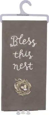 NEW!~"Bless This Nest"~COTTON TEA TOWEL 26"~Hand/Kitchen/Dish/Home/Eggs/Bird