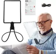 5X Full Page Magnifier with LED Lights and Flexible Gooseneck Stand (Black)