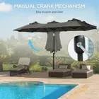 Double Sided Outdoor Beach Umbrella Sunshade for Patio and Garden Use