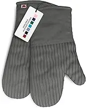 Big Red House - Silicone Oven Mitts - Grey Set of 2-12.5" - Heat Resistant Kitchen Gloves - Professional Grade Protection Hot Cooking Baking