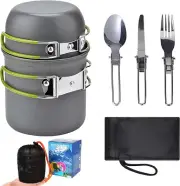Azragon Outdoors Cooking 6-Pieces Camping or Picnic Cookware & Tableware Set ...
