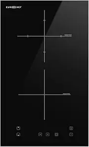 [EuroChef] 30cm 2 Zone Induction Cooktop, 3300W Electric, Touch Controls