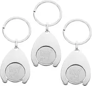 [KALLORY] 3Pcs Trolley Token Key Ring Metal Shopping Cart Tokens Convenient Keychain Decor for Easy Access to Grocery Carts Portable and Stylish Key Holder