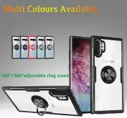 for Samsung S10, Note10,10+ Shockproof Heavy Duty Clear Ring Stand Case Cover