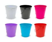 Easter Small Metal Bucket Solid Colour Mini Tins with Handle Home Party Candy