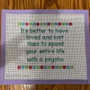 Stitch-Its It's Better to Have Loved, Cheeky Hand-painted needlepoint canvas