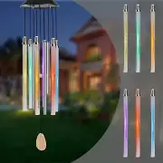 Solar Wind Chimes for Outside, 6 LED Tube with 4 Aluminum Tube Automatic Color C