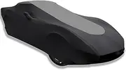 OFUIYUI Custom Fit for Porsche 911/Boxster/718/Cayman Indoor Car Cover Porsche Accessories No Faded UV Resistant Dust-Proof Protection Breathable Anti-Wrinkle with Storage Bag（ Black & Gray Combo）