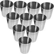 Ciieeo 10Pcs Portable Stainless Steel Wine Cup Outdoor Metal Drinking Cups for Camping Barbecue and Parties Unbreakable and Reusable