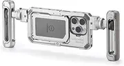 TILTA Khronos Phone Holder for iPhone 15 Pro with Adjustable Handle, Mobile Video Rig, Aluminium Alloy Smartphone Case Stabiliser for Video Recording/Videography - Titanium White TK-IP15-PA-TW