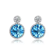 4PCS Heart of The Sea Copper Stud Earrings Female Fashion Wild Earrings Retro Earrings