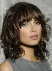 Light Brown Layered Hairstyles Women's Natural Curly 100% Human Hair Wig 12 Inch