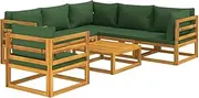 [vidaXL] Outdoor Lounge Set 3 Piece, Outdoor Furniture Set with Cushions, Sectional Sofa, Lounge Setting for Garden, Farmhouse, Solid Wood