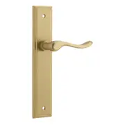 Iver Stirling Door Lever Handle on Stepped Backplate Brushed Brass