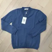 kids GOYO Mongolian pure Cashmere Unisex Girls Boys 9-10 Blue sweater