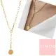 CINCO 葡萄牙精品 Benedicte necklace 925純銀鑲24K金硬幣項鍊 垂墜式Y字鍊款