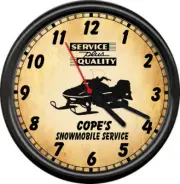Personalized Snowmobile Sled Racing Vintage Service Sales Repair Sign Wall Clock