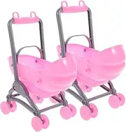 Pack of 2 Children's Toy Doll's Bassinet 1 12 Miniature Doll Pram Toy Toys Girls Toy Learning Toy for Children Pram Toy Puzzle Toy Room
