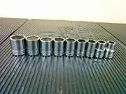 #aj540 NEW! Snap-on 1/2" Drive 6-Point SAE Shallow Socket Set 1/2" to 1" 313twya