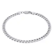 10K White Gold 4.5mm Miami Cuban Link Chain Italian Bracelet Mens Womens 7"