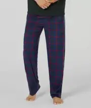 $72 Club Room Men's Blue Plaid Pajama PJ Warm Fleece Pants Lounge Sleepwear M